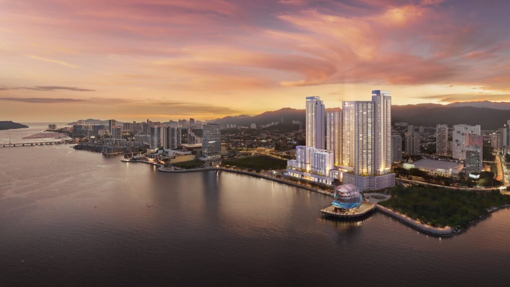 Artist's impression: The Lighthauz on the Gelugor waterfront at sunset, Penang